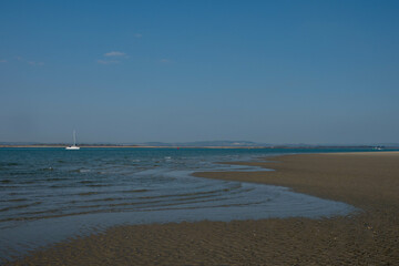 Fototapeta na wymiar beautiful deserted beach at East Head The Witterings West Sussex england
