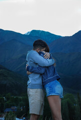 Naklejka premium Couple in the mountains