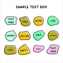 Sticker text box vector for website symbol icon presentation