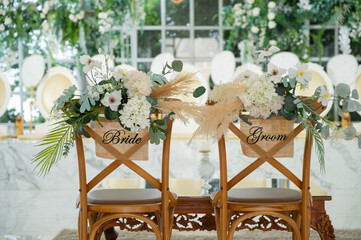 wedding chair for bride and groom, love couple