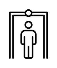 Customs flat line icon. Officer, declaration, passport control. Outline sign mascara for mobile concept and web design, store