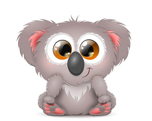 Cute cartoon Koala sitting