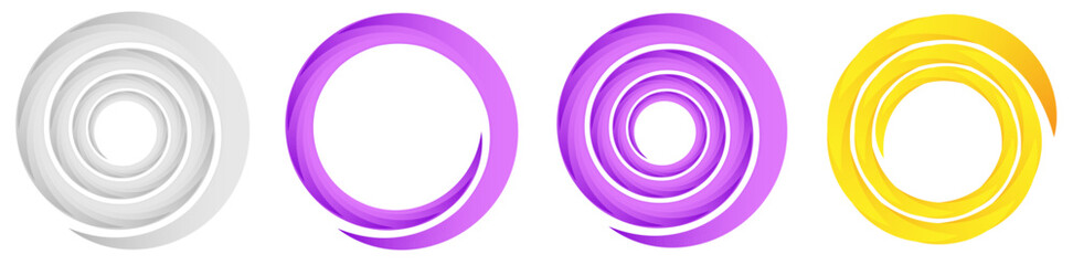 Circular spiral, swirl and twirl element