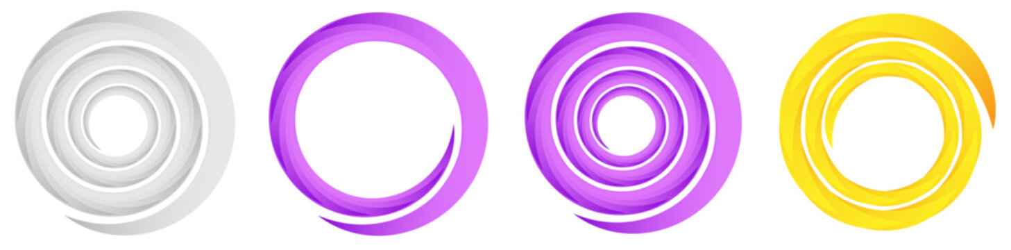 Circular spiral, swirl and twirl element