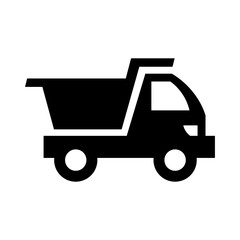 Dump truck black vector icon on white background