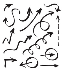 Vector Sketch Marker Arrows Doodle Style
