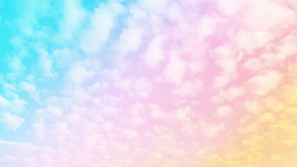 Cloud and sky with a pastel colored background and wallpaper, abstract sky background in sweet color.