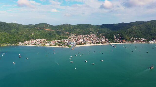 Aerial view of the touristic city of Porto Belo, south of Brazil.