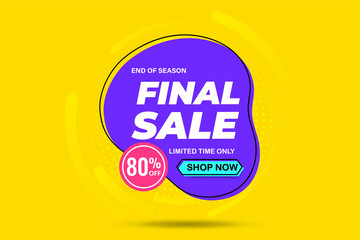 Sale banner template design, Final sale special offer. 