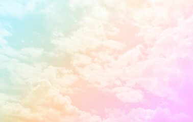 Fototapeta na wymiar Cloud and sky with a pastel colored background and wallpaper, abstract sky background in sweet color.