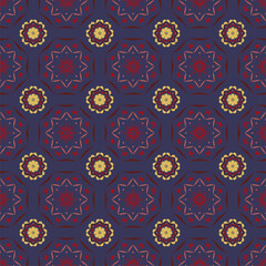 Vector Damask Seamless Retro Pattern Background Flower Garden Nature Abstract Ornament Plant Round