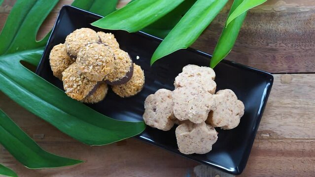 Compilation of Kuih Hari raya on real time shot with decoration