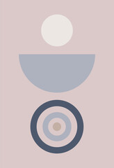 Vector illustration. Hand-drawn art. A set of abstract posters. The modern past. Mid-century wall decor. Boho style. For templates, presentations. Minimalism.