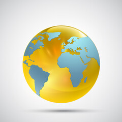 Planet Earth. Icon isolated on white background.