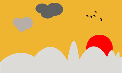 illustration of  sun raise 