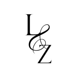 zl, lz, monogram logo. Calligraphic signature icon. Wedding Logo Monogram. modern monogram symbol. Couples logo for wedding