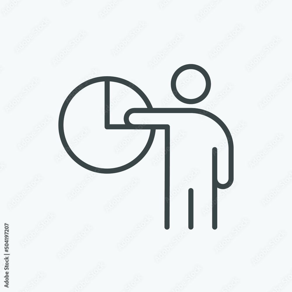 Poster businessman chart report vector icon. isolated business management icon vector design. designed for 