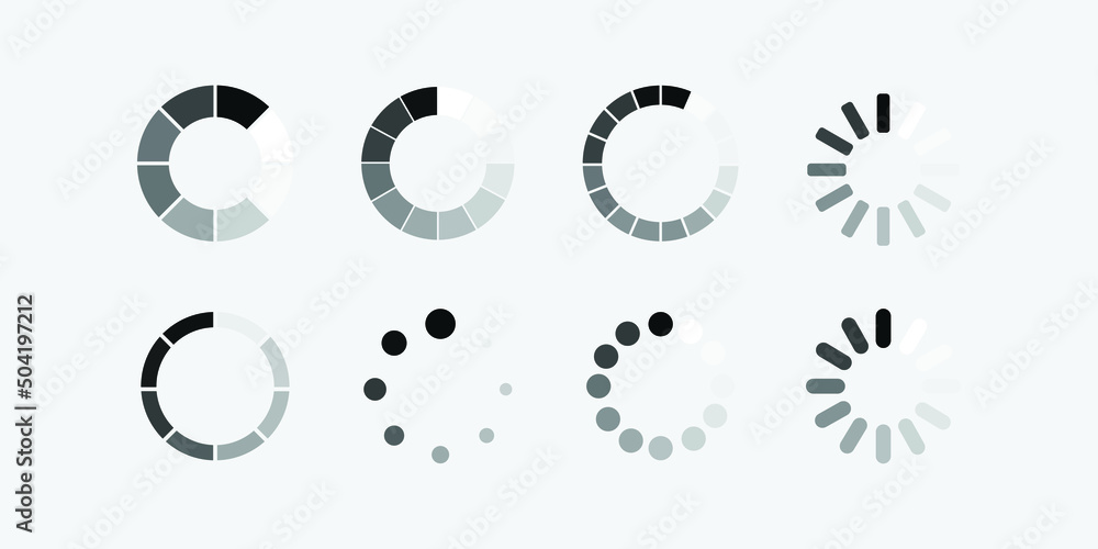 Poster set of loading icons. isolated loading icon vector design. designed for web and app design interface