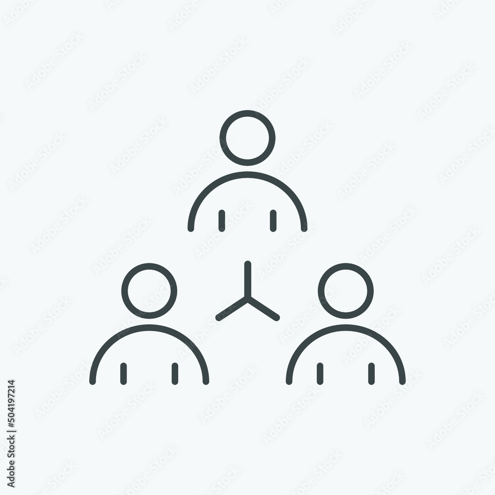 Poster business people partnership vector icon. isolated business management icon vector design. designed f