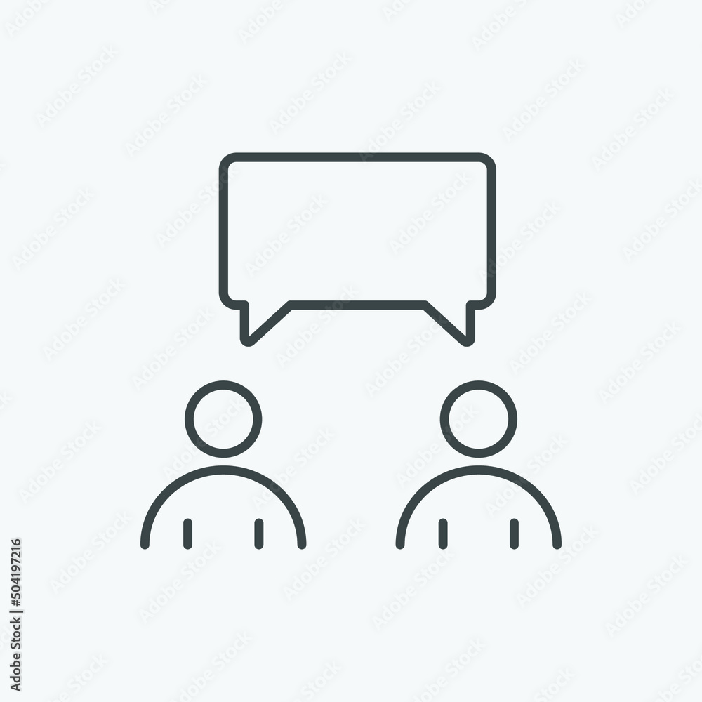 Poster businessmen talking work vector icon. isolated business management icon vector design. designed for 
