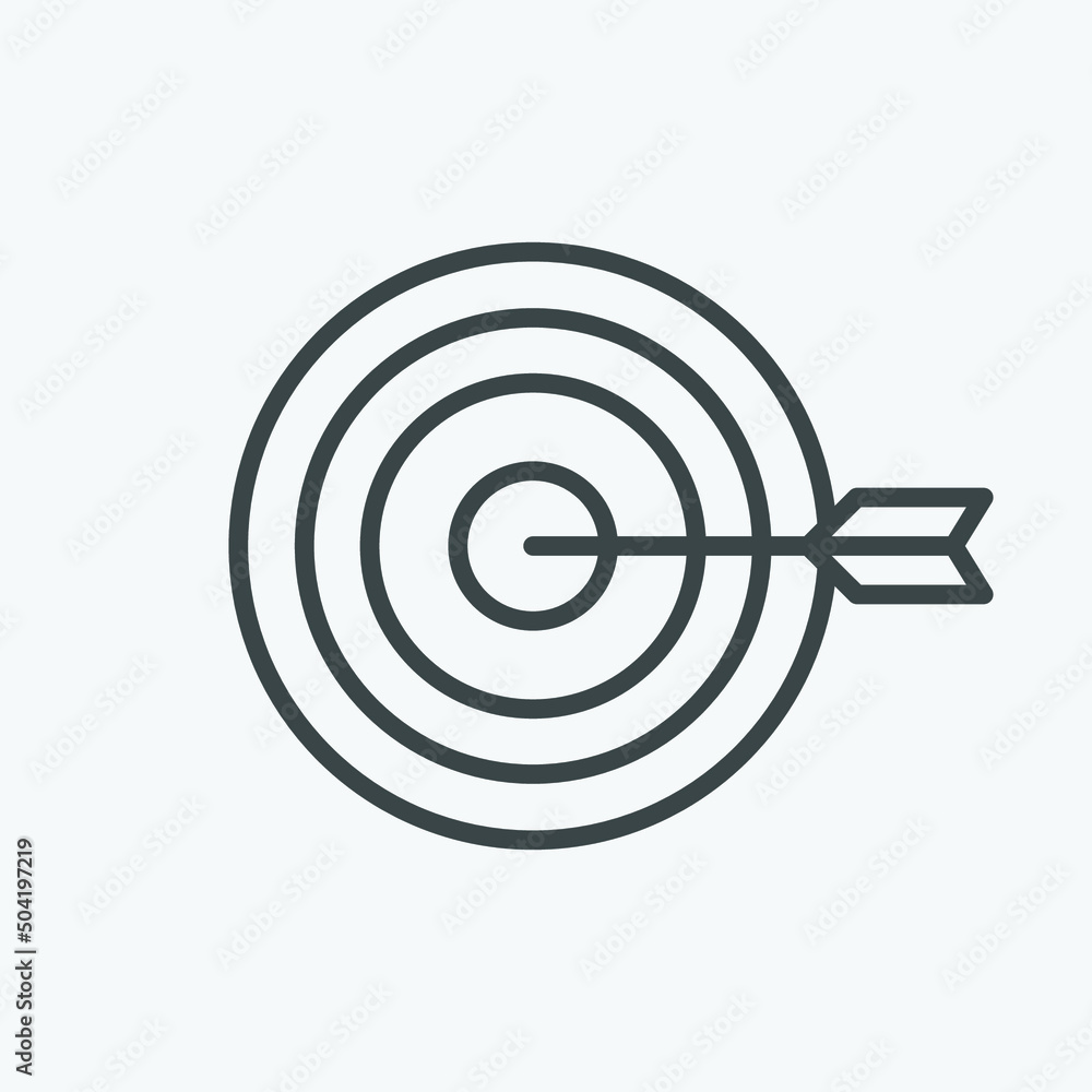 Poster target strategy vector icon. isolated business management icon vector design. designed for web and a