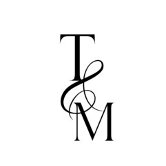 mt, tm, monogram logo. Calligraphic signature icon. Wedding Logo Monogram. modern monogram symbol. Couples logo for wedding