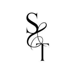 ts, st, monogram logo. Calligraphic signature icon. Wedding Logo Monogram. modern monogram symbol. Couples logo for wedding