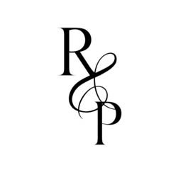 pr, rp, monogram logo. Calligraphic signature icon. Wedding Logo Monogram. modern monogram symbol. Couples logo for wedding