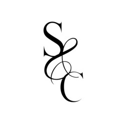 cs, sc, monogram logo. Calligraphic signature icon. Wedding Logo Monogram. modern monogram symbol. Couples logo for wedding