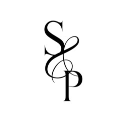 ps, sp, monogram logo. Calligraphic signature icon. Wedding Logo Monogram. modern monogram symbol. Couples logo for wedding