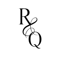 qr, rq, monogram logo. Calligraphic signature icon. Wedding Logo Monogram. modern monogram symbol. Couples logo for wedding