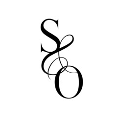 os, so, monogram logo. Calligraphic signature icon. Wedding Logo Monogram. modern monogram symbol. Couples logo for wedding