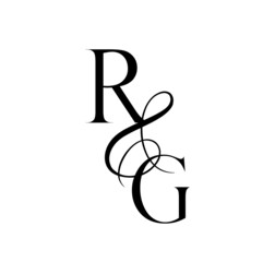 gr, rg, monogram logo. Calligraphic signature icon. Wedding Logo Monogram. modern monogram symbol. Couples logo for wedding