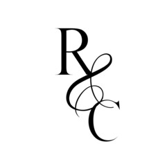 cr, rc, monogram logo. Calligraphic signature icon. Wedding Logo Monogram. modern monogram symbol. Couples logo for wedding