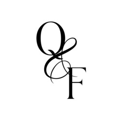 fq, qf, monogram logo. Calligraphic signature icon. Wedding Logo Monogram. modern monogram symbol. Couples logo for wedding