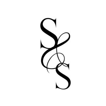 ss, ss, monogram logo. Calligraphic signature icon. Wedding Logo Monogram. modern monogram symbol. Couples logo for wedding