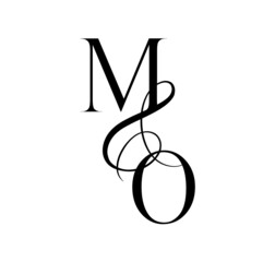 om, mo, monogram logo. Calligraphic signature icon. Wedding Logo Monogram. modern monogram symbol. Couples logo for wedding - obrazy, fototapety, plakaty