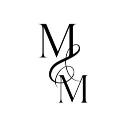 mm, mm, monogram logo. Calligraphic signature icon. Wedding Logo Monogram. modern monogram symbol. Couples logo for wedding - obrazy, fototapety, plakaty
