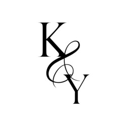 yk, ky, monogram logo. Calligraphic signature icon. Wedding Logo Monogram. modern monogram symbol. Couples logo for wedding