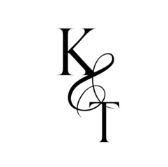 tk, kt, monogram logo. Calligraphic signature icon. Wedding Logo Monogram. modern monogram symbol. Couples logo for wedding