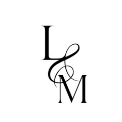 ml, lm, monogram logo. Calligraphic signature icon. Wedding Logo Monogram. modern monogram symbol. Couples logo for wedding - obrazy, fototapety, plakaty