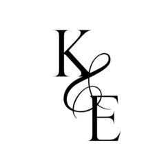 ek, ke, monogram logo. Calligraphic signature icon. Wedding Logo Monogram. modern monogram symbol. Couples logo for wedding