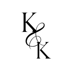 kk, kk, monogram logo. Calligraphic signature icon. Wedding Logo Monogram. modern monogram symbol. Couples logo for wedding