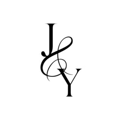 yj, jy, monogram logo. Calligraphic signature icon. Wedding Logo Monogram. modern monogram symbol. Couples logo for wedding