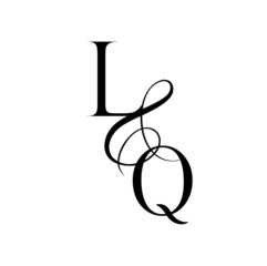 ql, lq, monogram logo. Calligraphic signature icon. Wedding Logo Monogram. modern monogram symbol. Couples logo for wedding