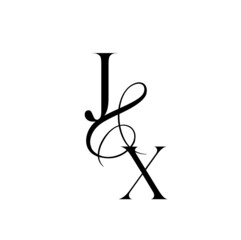xj, jx, monogram logo. Calligraphic signature icon. Wedding Logo Monogram. modern monogram symbol. Couples logo for wedding