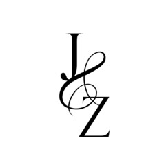 zj, jz, monogram logo. Calligraphic signature icon. Wedding Logo Monogram. modern monogram symbol. Couples logo for wedding