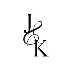 kj, jk, monogram logo. Calligraphic signature icon. Wedding Logo Monogram. modern monogram symbol. Couples logo for wedding