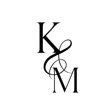 mk, km, monogram logo. Calligraphic signature icon. Wedding Logo Monogram. modern monogram symbol. Couples logo for wedding