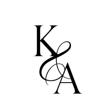 ak, ka, monogram logo. Calligraphic signature icon. Wedding Logo Monogram. modern monogram symbol. Couples logo for wedding